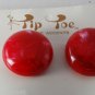 Vintage Pair SHoe Clips Red White Round Button Tip Toe