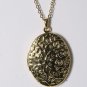Vintage Gold Metal Decorative Locket Chain Necklace