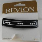 Revlon 1997 New on Card Fashion Hair Barrette Black & White  Plastic