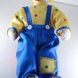 Vintage Circus Clown 12" Doll Porcelain Padded Body Hand Painted Ripped Shoes