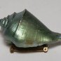Vintage Unique Green Painted Mollusk Shell Pin Broach