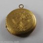Vintage Brass Etched Heart Front Round Locket Pendant Jewelry Making 20mm