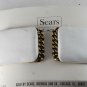 Vintage Sears SHoe Accent Shoe Clips Gold Ridged Chain Link White Pair  NOC