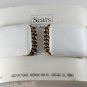 Vintage Sears SHoe Accent Shoe Clips Gold Ridged Chain Link White Pair  NOC