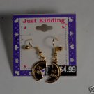 JUST KIDDING BEST FRIENDS WIRE EARRING JEWELRY NEW CARD