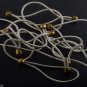 Vintage Elastic No Pull Lot of 12 Brass Ball End White Gold Band Hair Accessory
