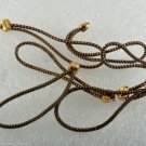 Vintage Elastic No Pull Lot of 6 Brass Loop End Brown Gold Band Hair Accessory