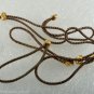 Vintage Elastic No Pull Lot of 6 Brass Loop End Brown Gold Band Hair Accessory