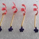 Vintage Metal Findings Lot of 4 Gold Pink Purple Metal Jewelry Making  Sew On