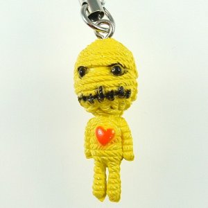 Yellow Voodoo Doll Cell Phone MP3 Charm