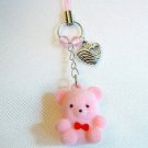 Pink Teddy Bear Cell Phone MP3 Charm