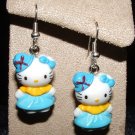 Blue Hat HELLO KITTY Earrings