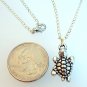 Silver Tone Turtle Pendant Necklace in Gift Box