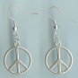 Silver Tone 3/4" Peace Earrings