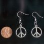 Silver Tone 3/4" Peace Earrings