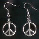 Silver Tone 3/4" Peace Earrings
