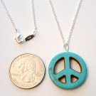 Turquoise Peace Sterling Silver Necklace