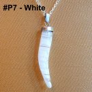 Silver Tone Millefiori Glass Pendant Necklace - White