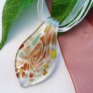 Light Silver Lampwork Glass Pendant Necklace