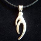 Silver Tone Pendant on Black Necklace Cord