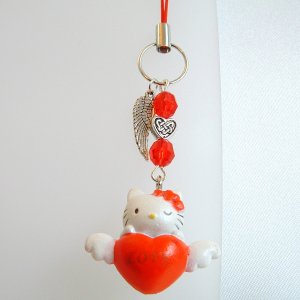 Hello Kitty Phone MP3 Charm - Red Heart