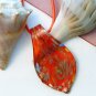 Red Teardrop Lampwork Glass Pendant Necklace