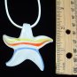 White Starfish Lampwork Glass Pendant Necklace