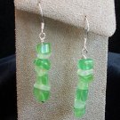 Sterling Silver Green Cat's Eye Earrings