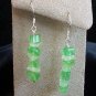 Sterling Silver Green Cat's Eye Earrings