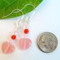 Pink Cat Eye Heart & Crystal Sterling Silver Earrings