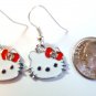 Enamel HELLO KITTY with Red Bow Earrings