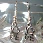 Silver Tone LOVE Earrings