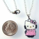 HELLO KITTY Silver Tone Pendant Necklace - Pink Dress
