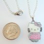 HELLO KITTY Silver Tone Pendant Necklace - Pink Dress