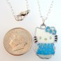 HELLO KITTY Silver Tone Pendant Necklace - Blue Dress