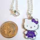 HELLO KITTY Silver Tone Pendant Necklace - Purple Star