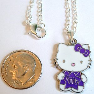 HELLO KITTY Silver Tone Pendant Necklace - Purple Star