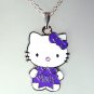 HELLO KITTY Silver Tone Pendant Necklace - Purple Star