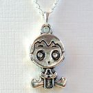 Silver Tone Baby Pendant Necklace