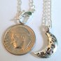 Silver Tone Moon Pendant Necklace