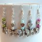 Silver Tone Butterfly Earrings with Pink Pearls -Boxed