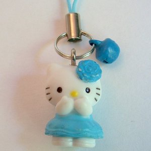 Blue Rose Hello Kitty Cell Phone MP3 Charm