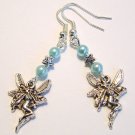 Handmade Silver Tone Fairy Angel with Pearls Earrings