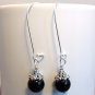 Gold or Silver Black Onyx Gem Drop Earrings Handmade