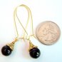 Gold or Silver Black Onyx Gem Drop Earrings Handmade