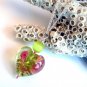 Green Heart Lampwork Glass Sterling Silver Necklace