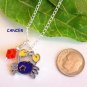 Handmade Zodiac Astrological Sign Enamel Charm Crystal Necklace -Choose Sign