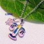 Handmade Zodiac Astrological Sign Enamel Charm Crystal Necklace -Choose Sign