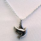 Dove Bird Pendant Silver Tone Handmade Necklace