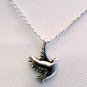 Dove Bird Pendant Silver Tone Handmade Necklace